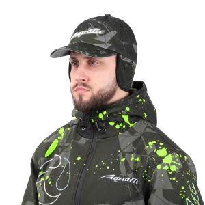 Кепка утепленная Aquatic КА-24 (soft-shell, мембрана 10000/10000, цвет - CAMO LIME KHAKI, размер L)