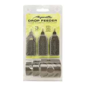 Набор фидерных кормушек Aquatic в блистере DROP FEEDER 25,35,45 гр. (малая, средняя, большая) Набор фидерных кормушек Aquatic в блистере DROP FEEDER 25,35,45 гр. (малая, средняя, большая)