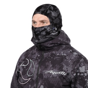 Балаклава демисезонная softshell (Цвет - CAMO BLACK, без размера, фирменная печать AQUATIC)