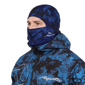 Балаклава демисезонная softshell (Цвет - CAMO BLUE, без размера, фирменная печать AQUATIC)