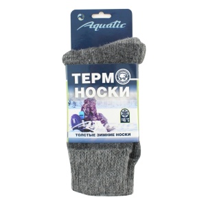 Термо-носки Aquatic ТН-07C (до -45С, цвет: серый, размер: 35-37)