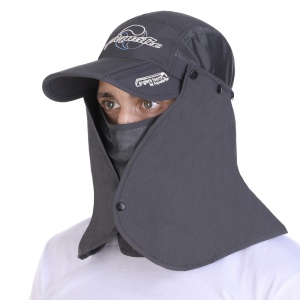 Кепка складная с защитой лица и шеи Aquatic КА-15Г (цвет: графит; UPF50+)