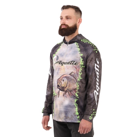 Джерси Аquatic Дж-06 с капюшоном (размер ХХXL, логотип: CARP CAMO BRONZE)