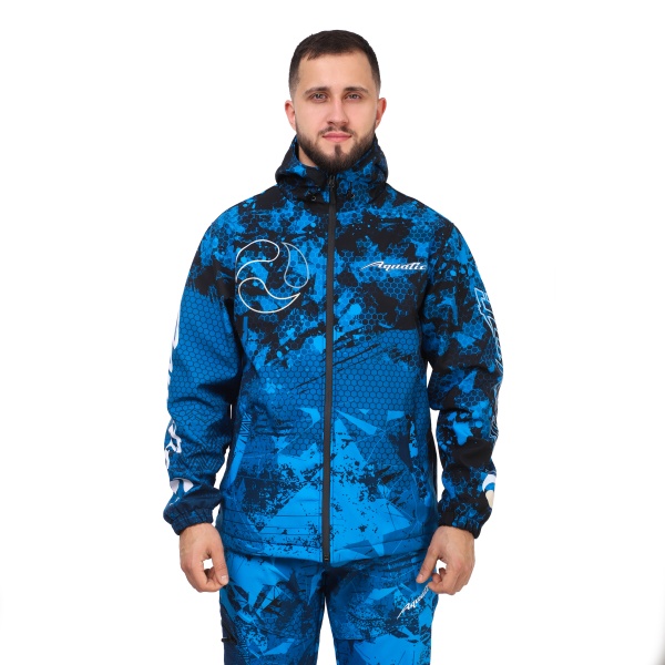 Костюм Aquatic К-22 (soft-shell, мембрана 10000/10000, цвет - CAMO BLUE, фирменная печать