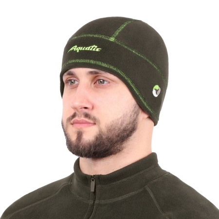 Шапка флисовая Aquatic Ш-12Х (цвет: хаки/лайм, размер: M)