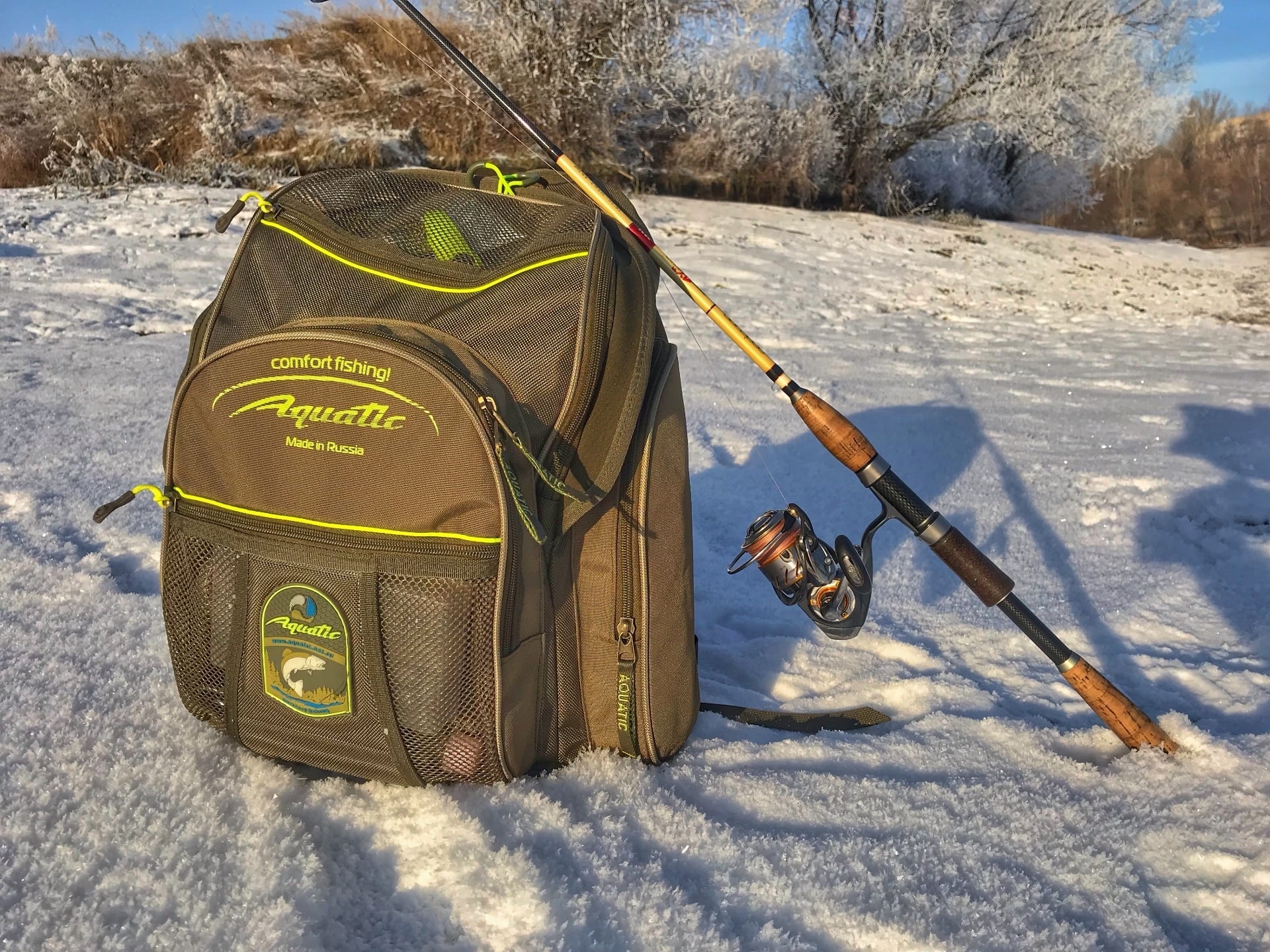 рыболовный рюкзак акватик р-33 на снегу